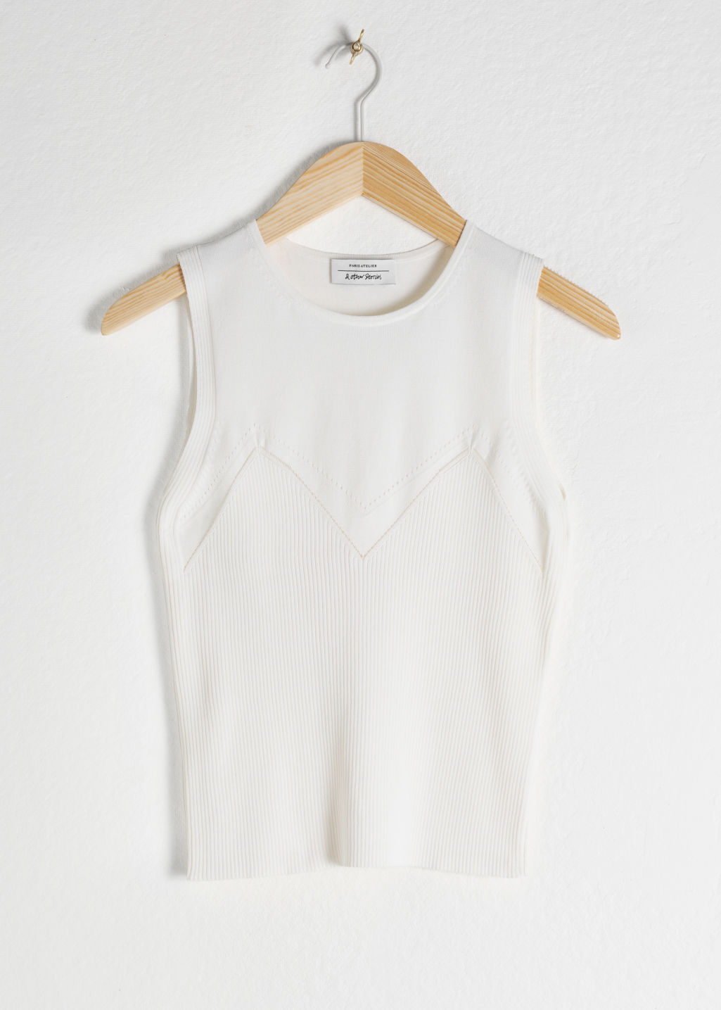 Micro Rib Knit Tank Top - White - Tanktops & Camisoles - & Other Stories - Click Image to Close