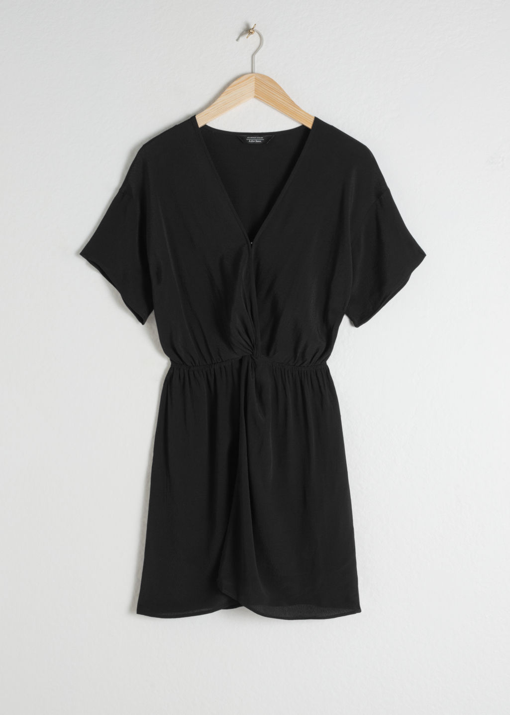 Printed Twist Knot Dress - Black - Mini dresses - & Other Stories