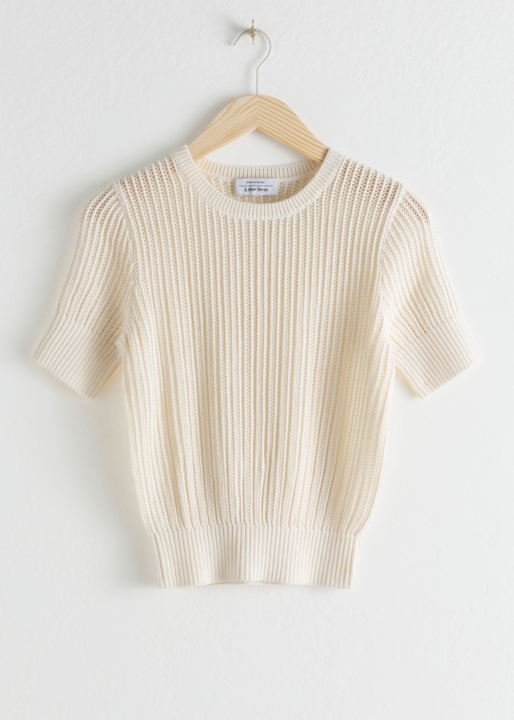 Open Crochet Knit Top - White - Tops & T-shirts - & Other Stories