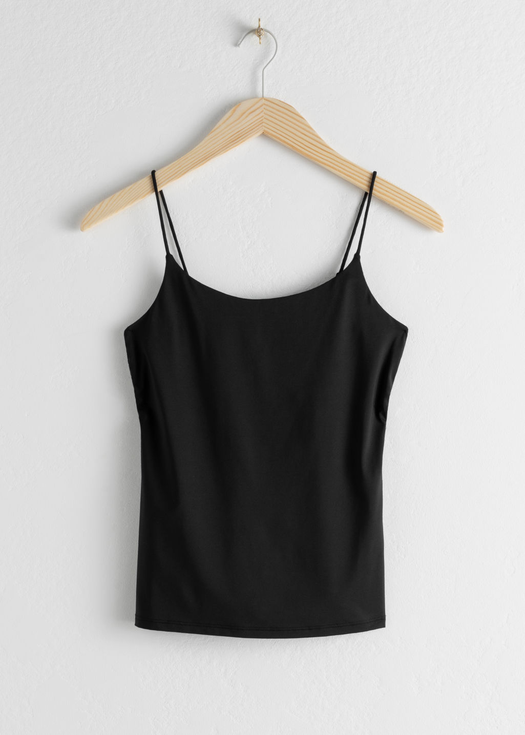 Micro Spaghetti Strap Tank Top - Black - Tanktops & Camisoles - & Other Stories - Click Image to Close