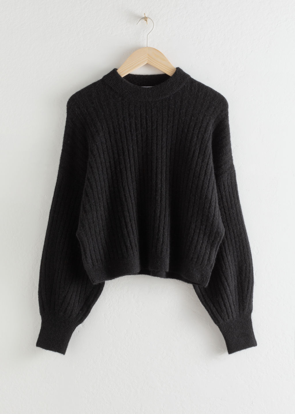 Alpaca Blend Knit Sweater - Black - Sweaters - & Other Stories - Click Image to Close