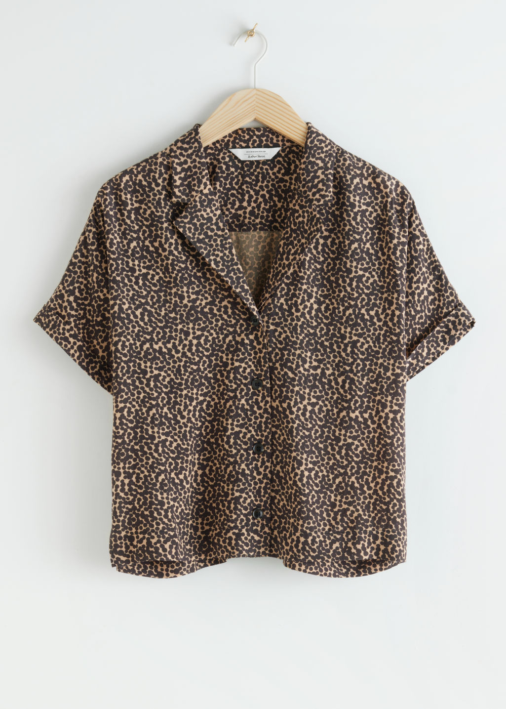 V-Cut Button Up Shirt - Leopard - Tops - & Other Stories - Click Image to Close