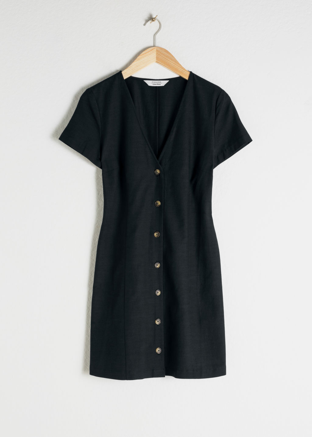 Hourglass Cotton Blend Mini Dress - Black - Mini dresses - & Other Stories - Click Image to Close