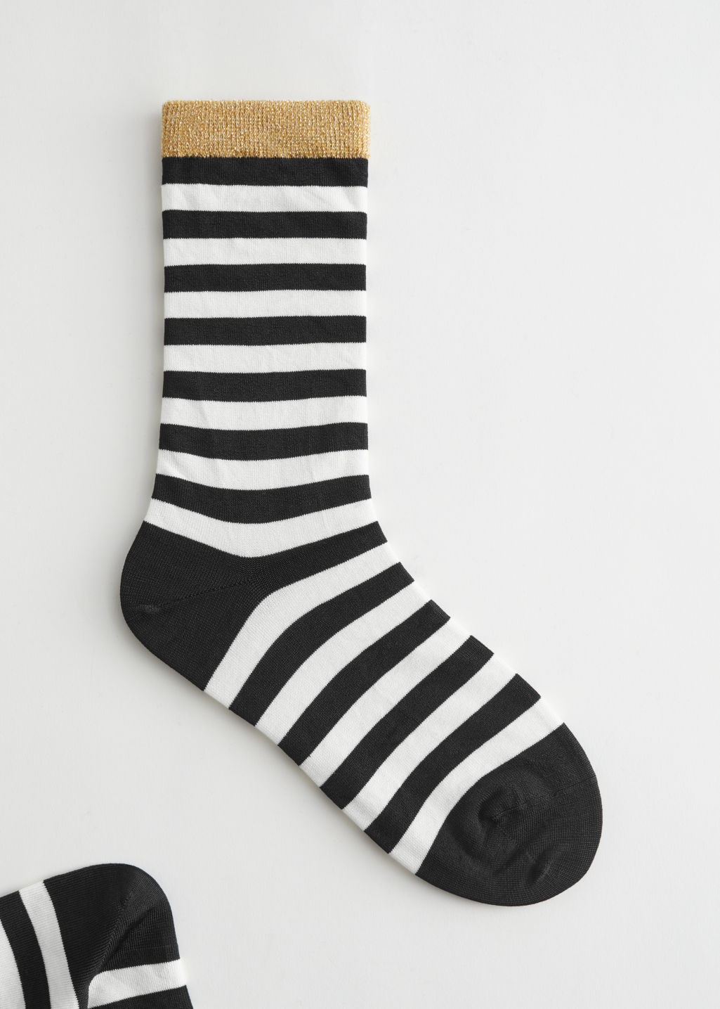 Striped Ankle Socks - Black White - Socks - & Other Stories - Click Image to Close
