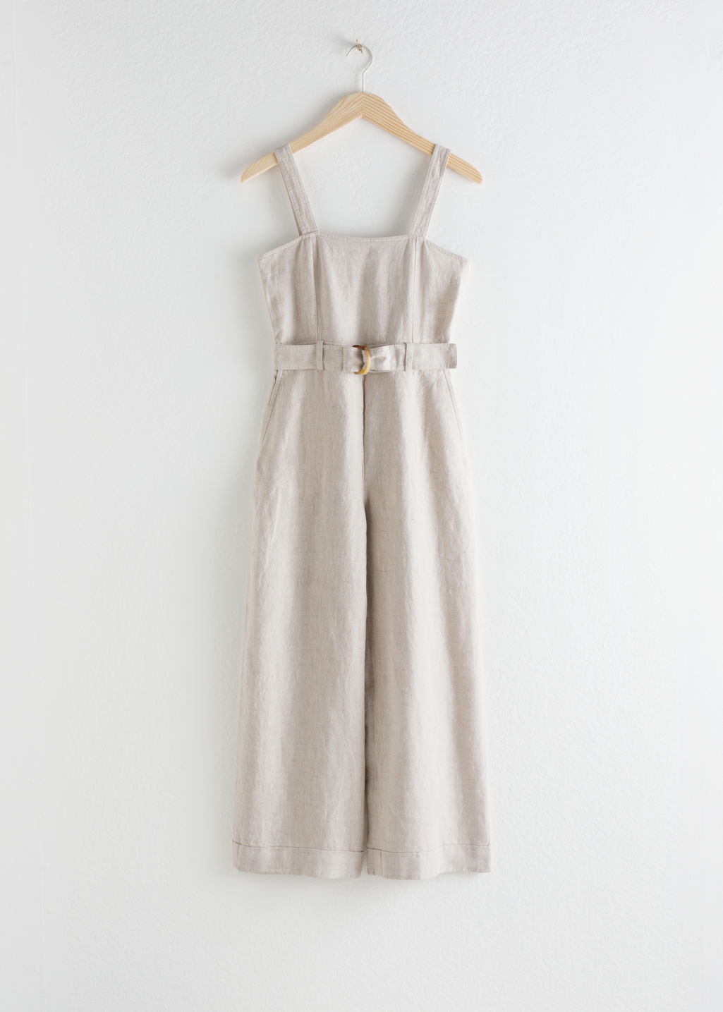 Belted Linen Jumpsuit - Beige - Jumpsuits & Playsuits - & Other Stories - Click Image to Close