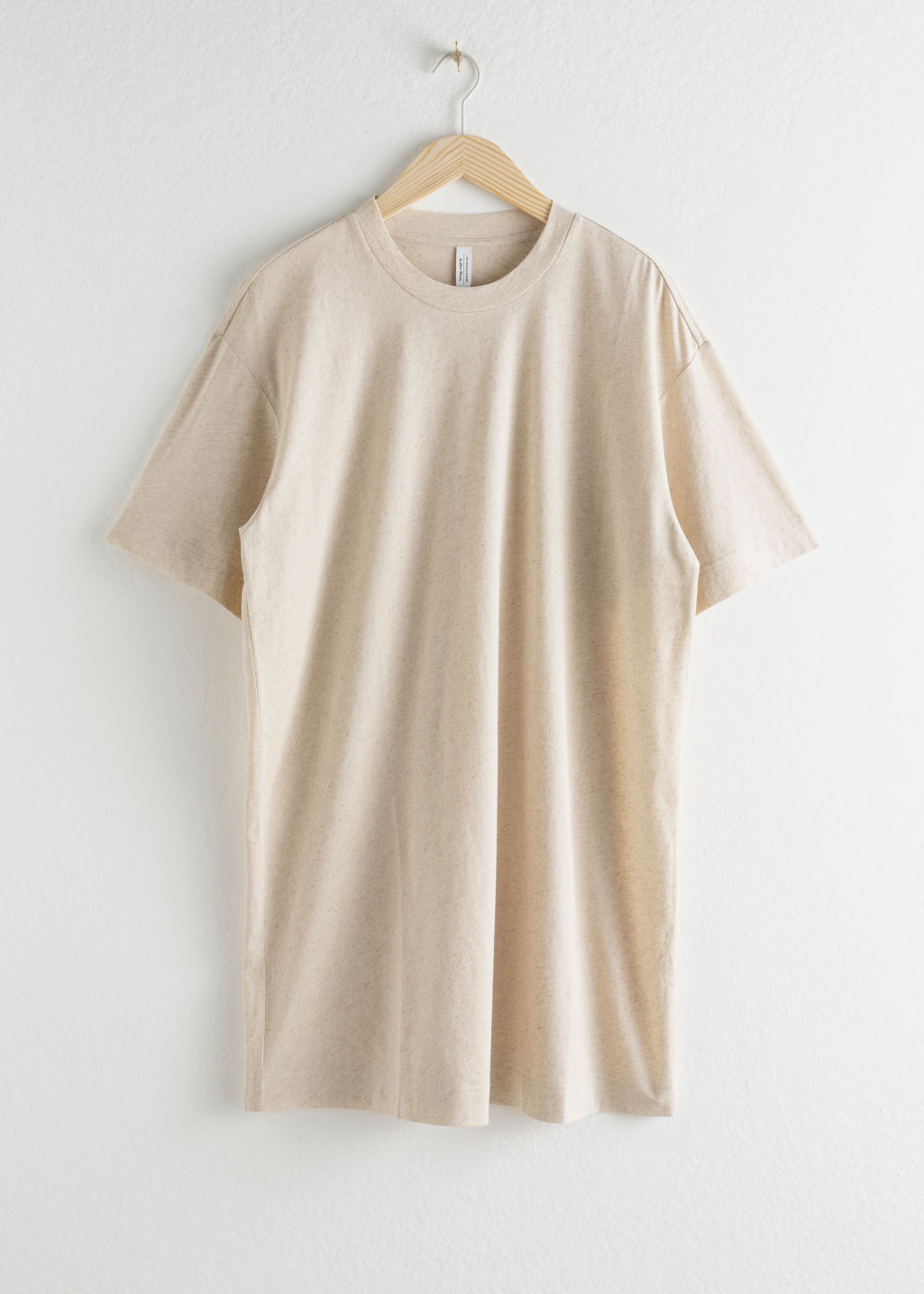 Oversized T-Shirt Dress - Oatmeal - Mini dresses - & Other Stories - Click Image to Close