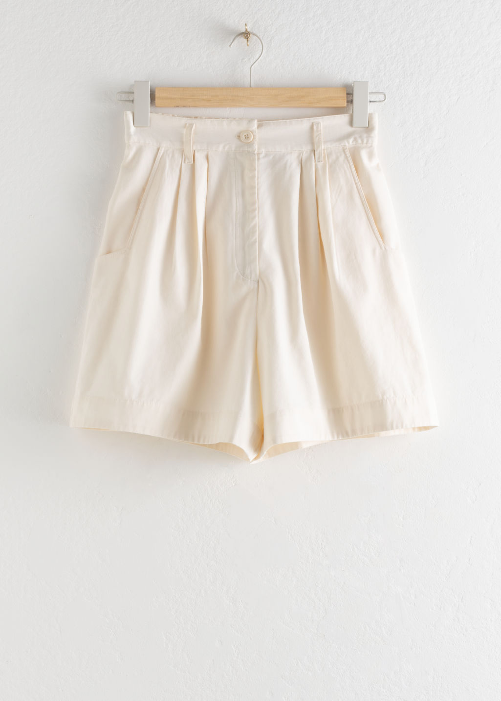 Cotton Lyocell Blend Shorts - White - Shorts - & Other Stories - Click Image to Close