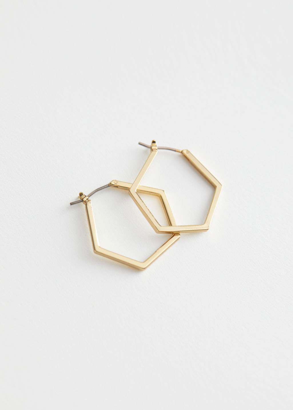 Hexagon Hoop Earrings - Gold - Hoops - & Other Stories - Click Image to Close