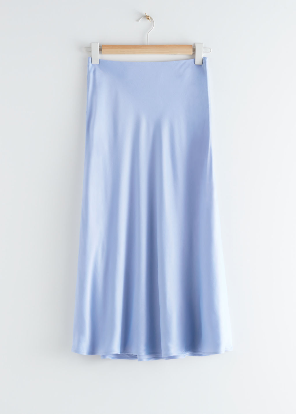 Satin A-Line Midi Skirt - Blue - Midi skirts - & Other Stories - Click Image to Close