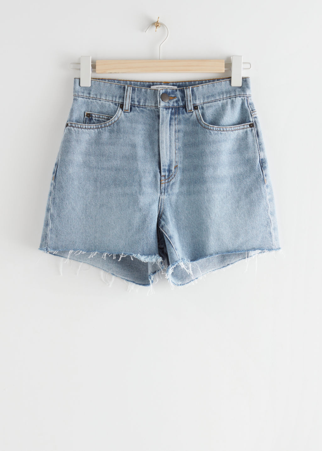Frayed Hem Fitted Denim Shorts - Light Blue - Shorts - & Other Stories - Click Image to Close