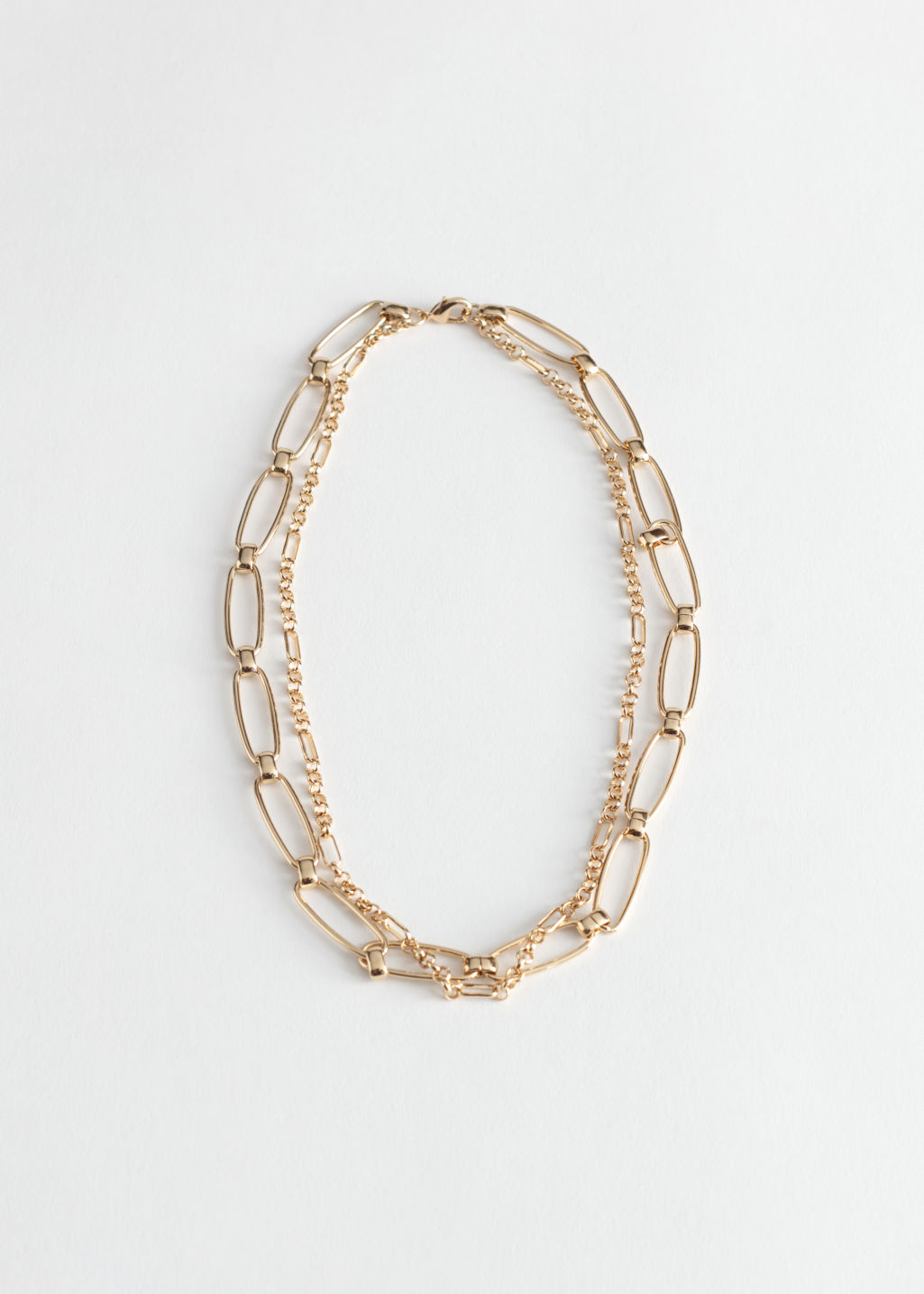 Duo Chunky Chain Necklace - Gold - Necklaces - & Other Stories - Click Image to Close