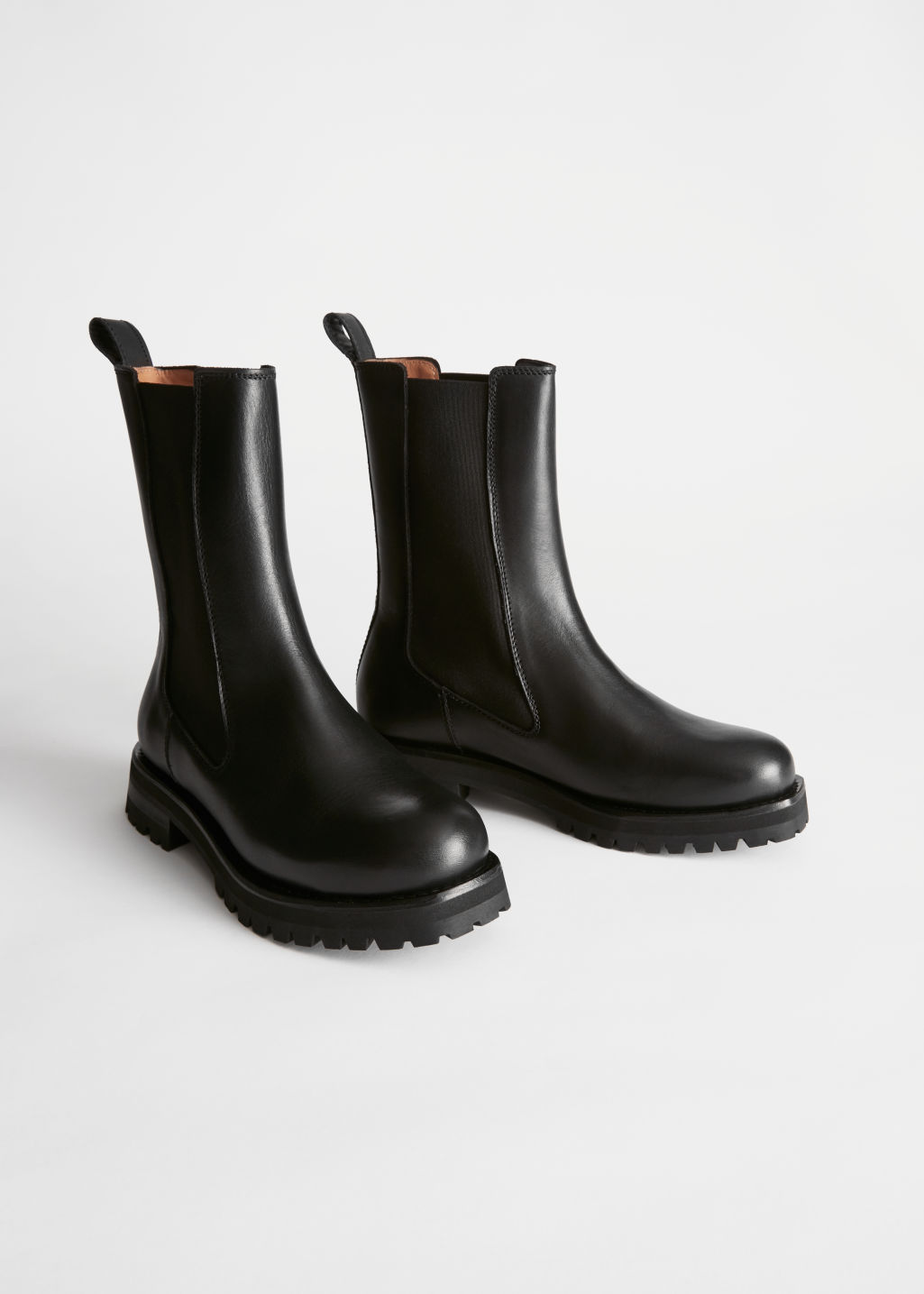 Chunky Sole Leather Chelsea Boots - Black - Chelseaboots - & Other Stories