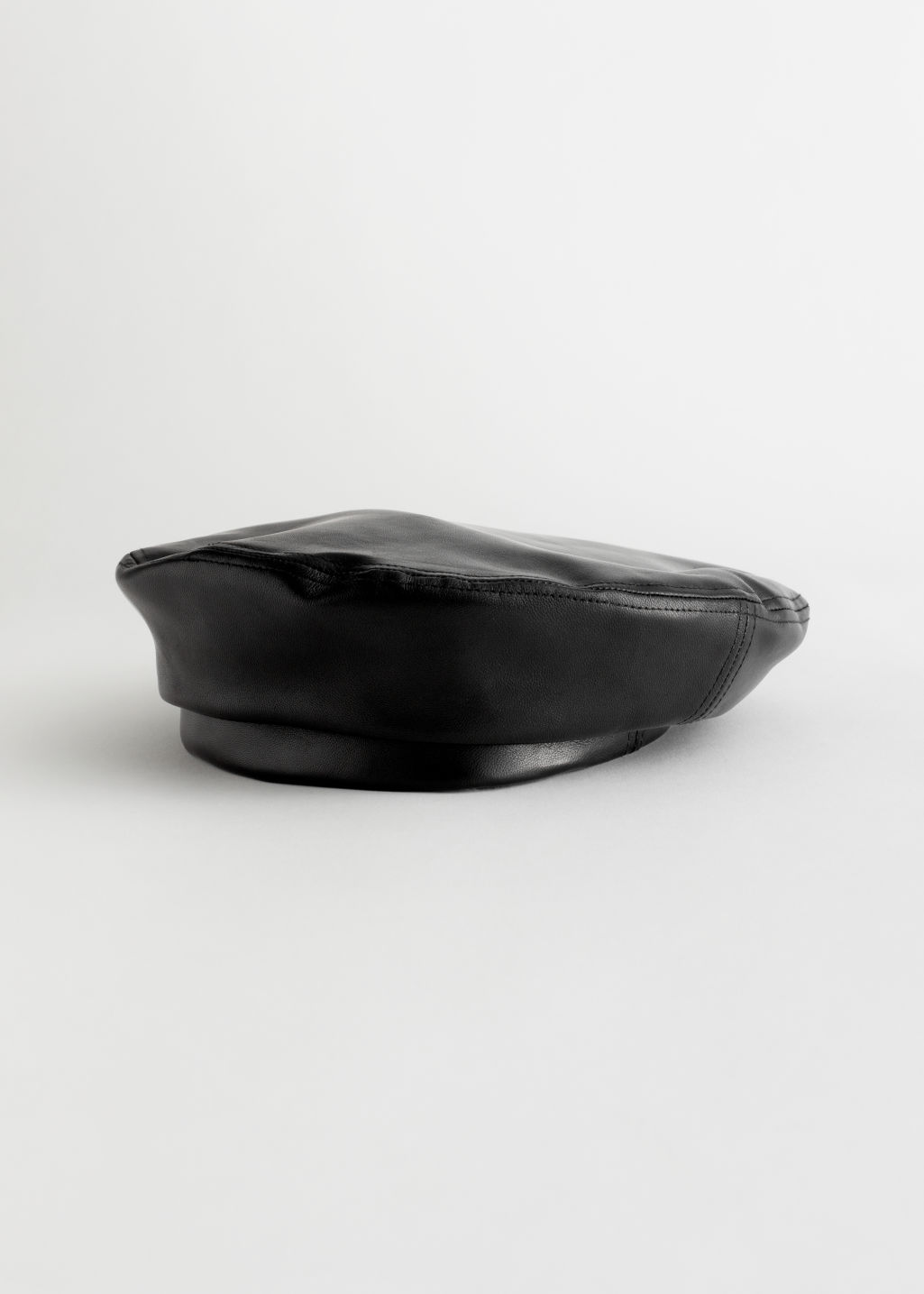 Smooth Leather Beret - Black - Hats - & Other Stories