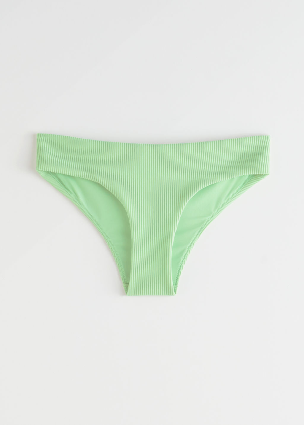Ribbed Bikini Hotpants - Light Green - Hotpants - & Other Stories - Click Image to Close