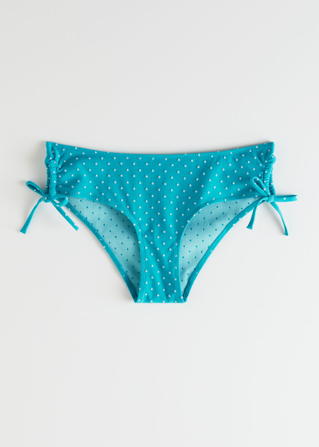Polka Dot Side Tie Bikini Bottoms - Blue - Bottoms - & Other Stories