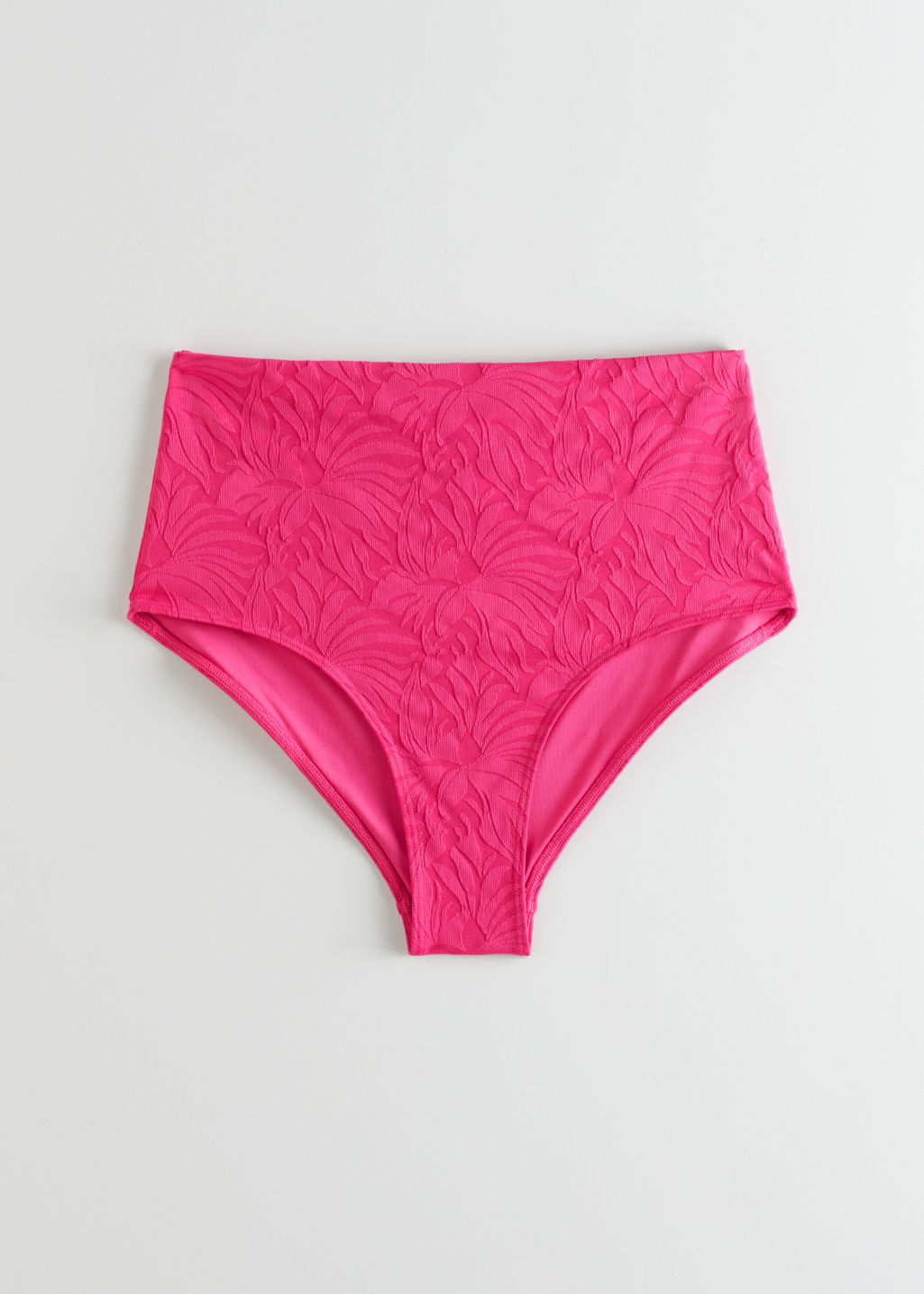 High Waisted Jacquard Bikini Briefs - Pink - Bottoms - & Other Stories - Click Image to Close