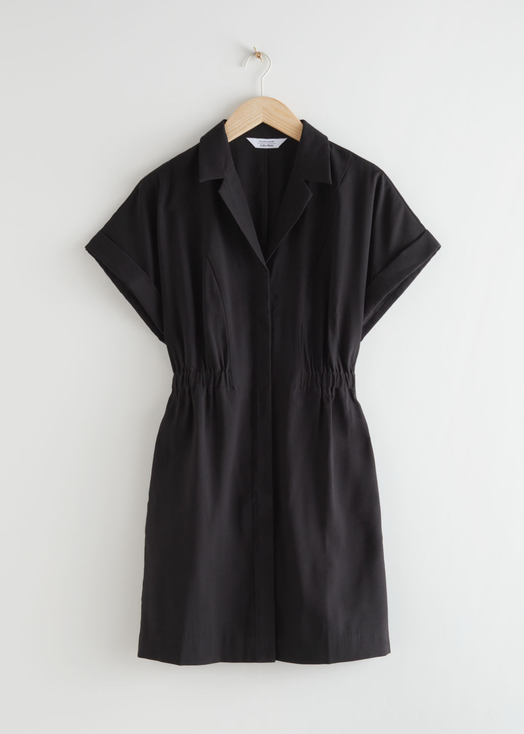 Fitted Button-Down Mini Dress - Black - Mini dresses - & Other Stories