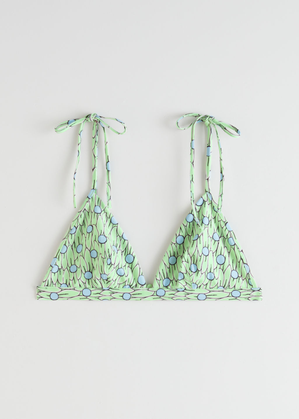 Soft Triangle Bikini Top - Green - Tops - & Other Stories - Click Image to Close