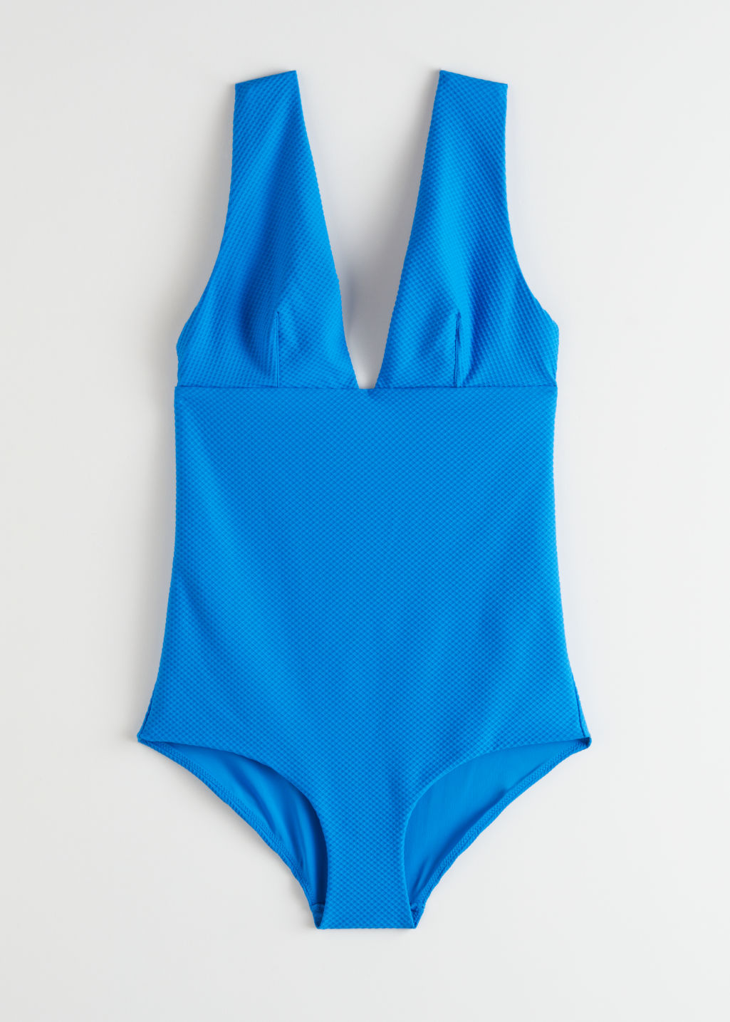 V-Cut Swimsuit - Blue - Swimsuits - & Other Stories - Click Image to Close