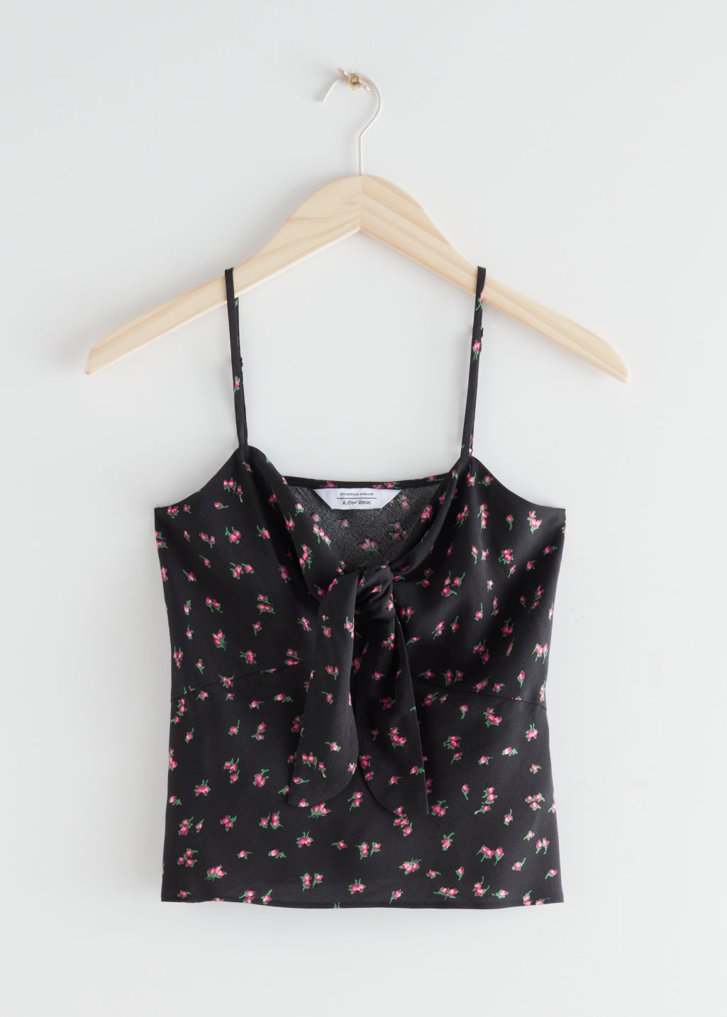 Front Tie Top - Black Florals - Tanktops & Camisoles - & Other Stories - Click Image to Close