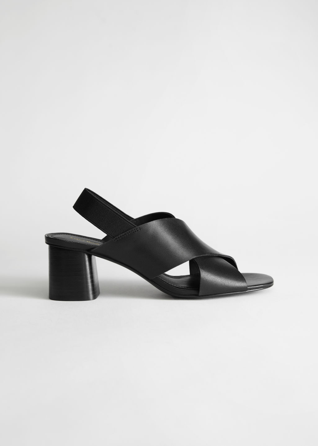 Criss Cross Heeled Leather Sandals - Black - Heeled sandals - & Other Stories