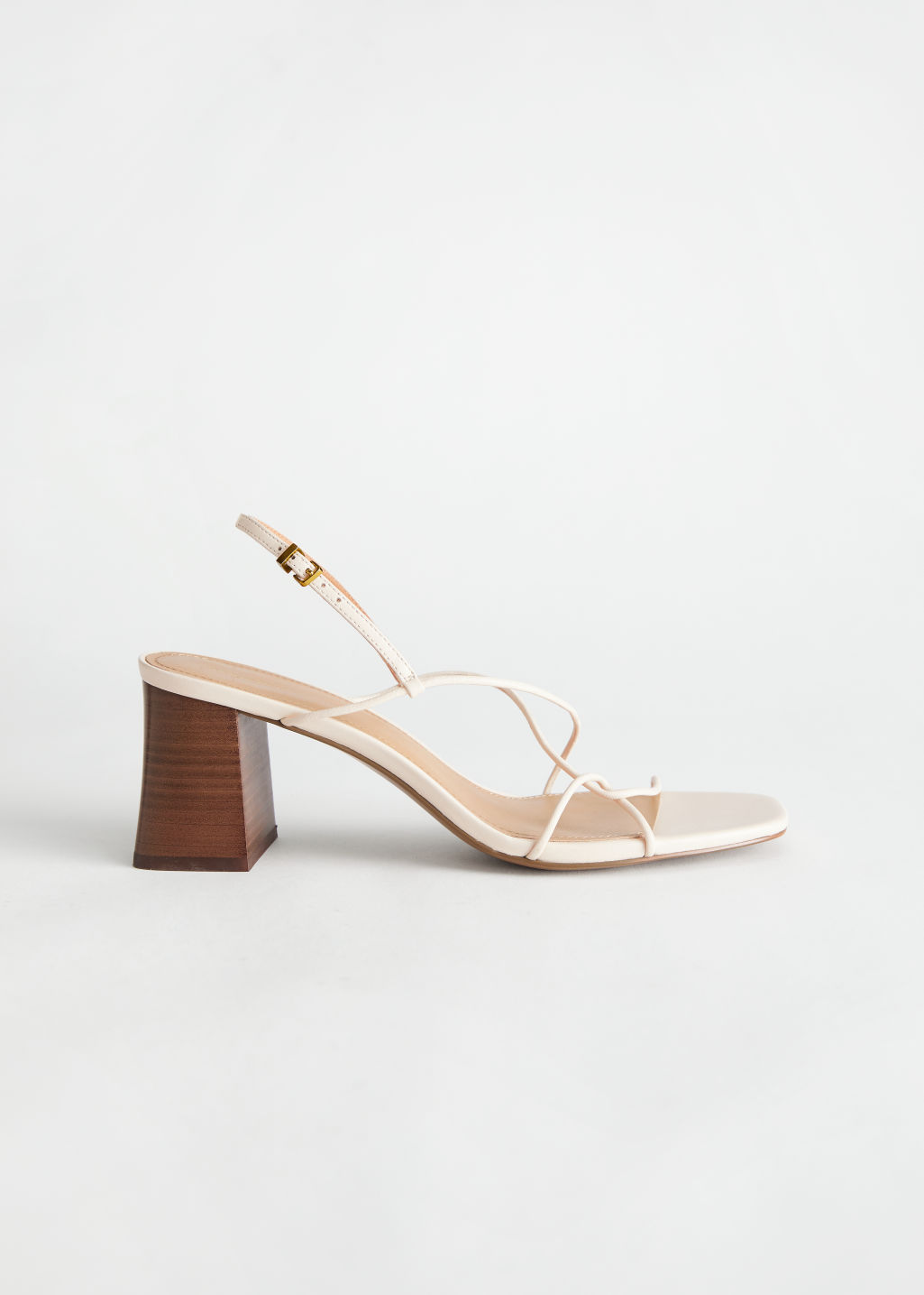 Strappy Leather Heeled Sandal - White - Heeled sandals - & Other Stories - Click Image to Close