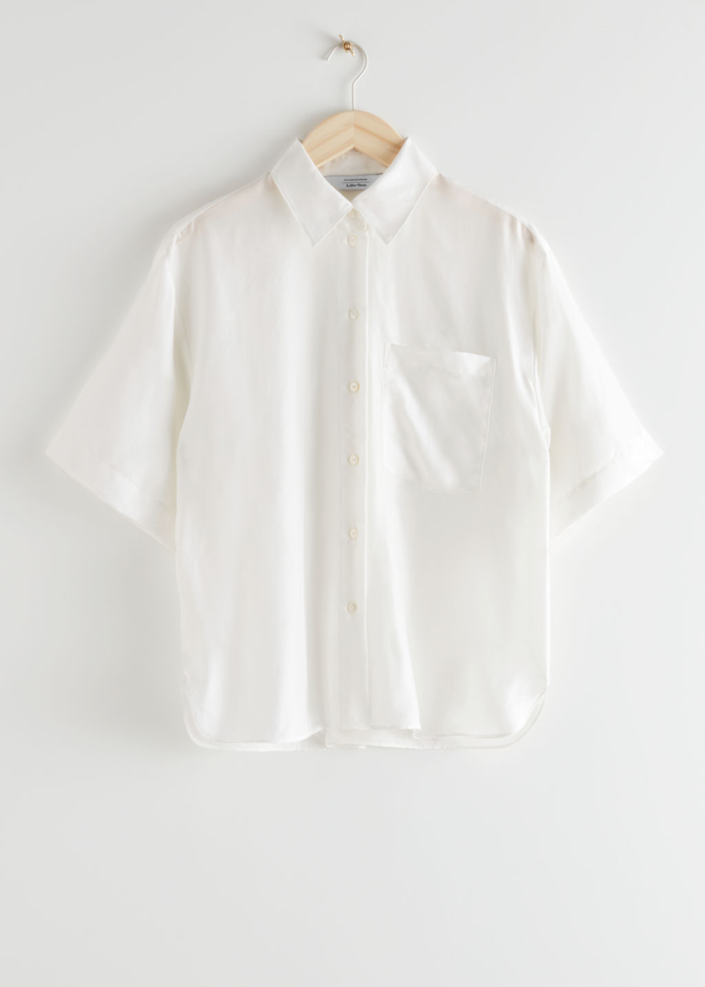 Loose Silk Shirt - White - Shirts - & Other Stories - Click Image to Close
