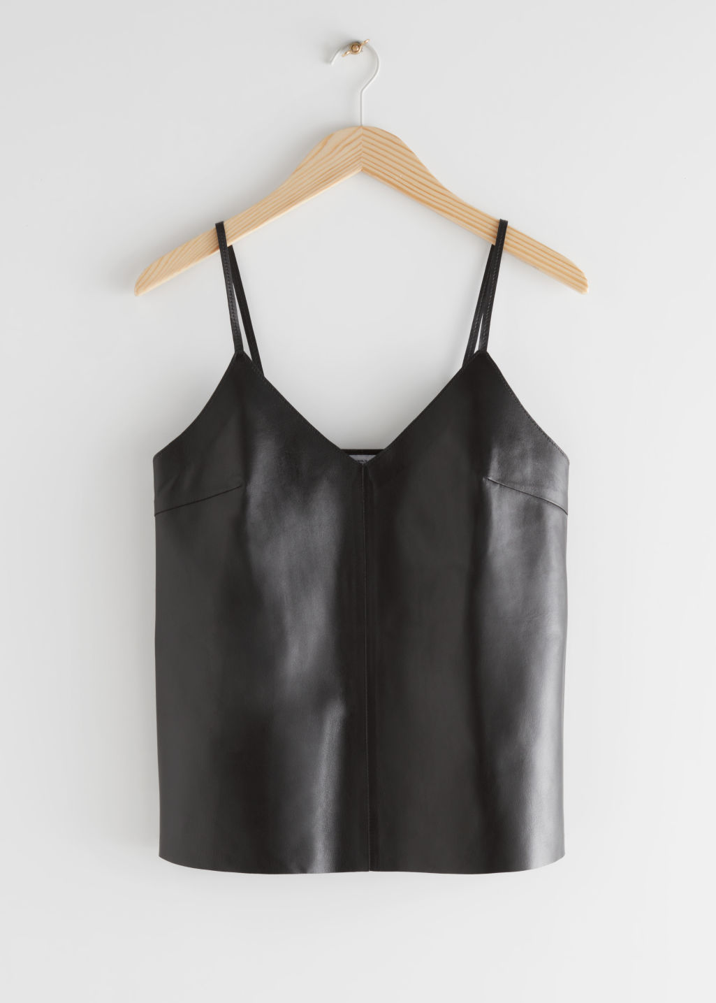 Leather Camisole - Black - Tanktops & Camisoles - & Other Stories - Click Image to Close