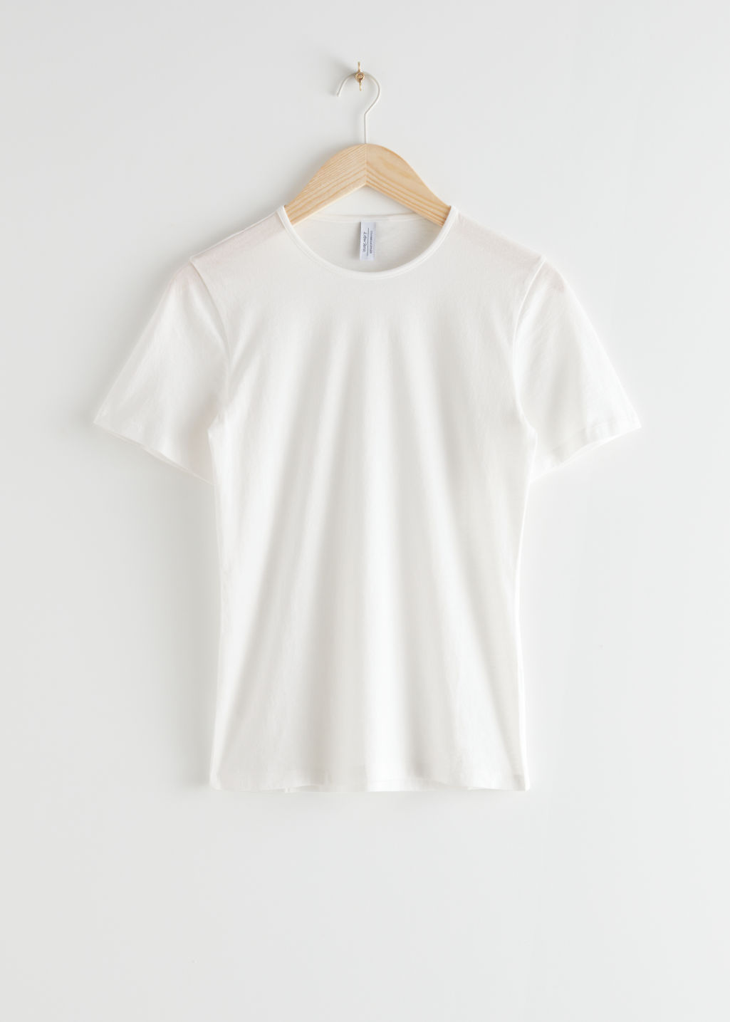 Fitted Organic Cotton T-Shirt - White - Tops & T-shirts - & Other Stories - Click Image to Close