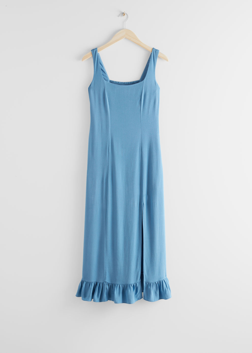 Ruffle Hem Midi Dress - Blue - Midi dresses - & Other Stories