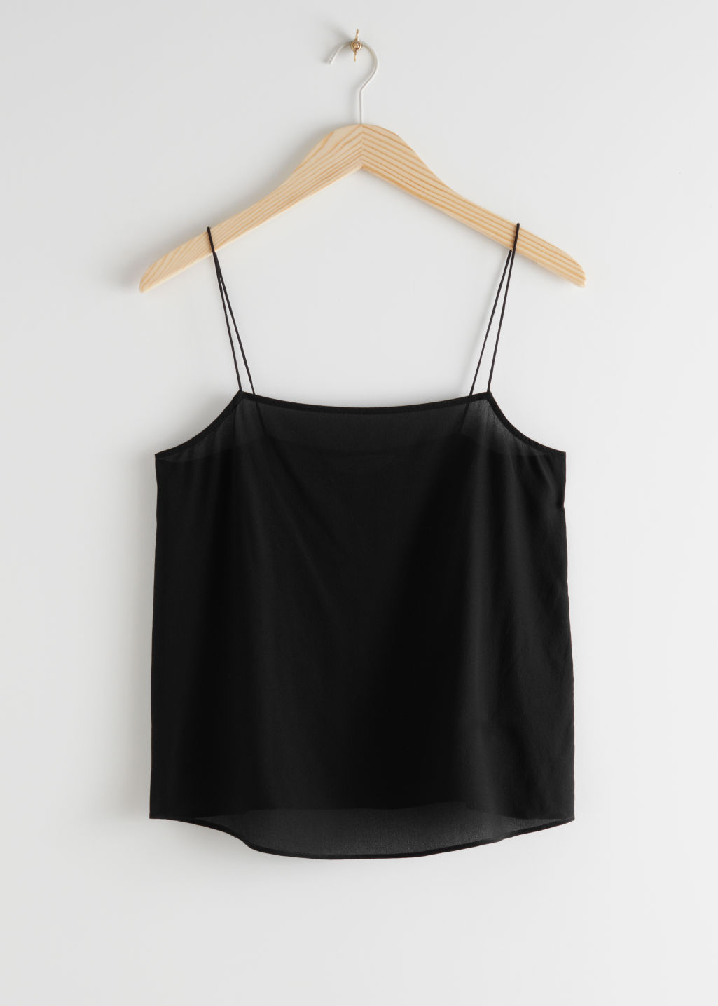 Silk Crepe Strap Top - Black - Tanktops & Camisoles - & Other Stories