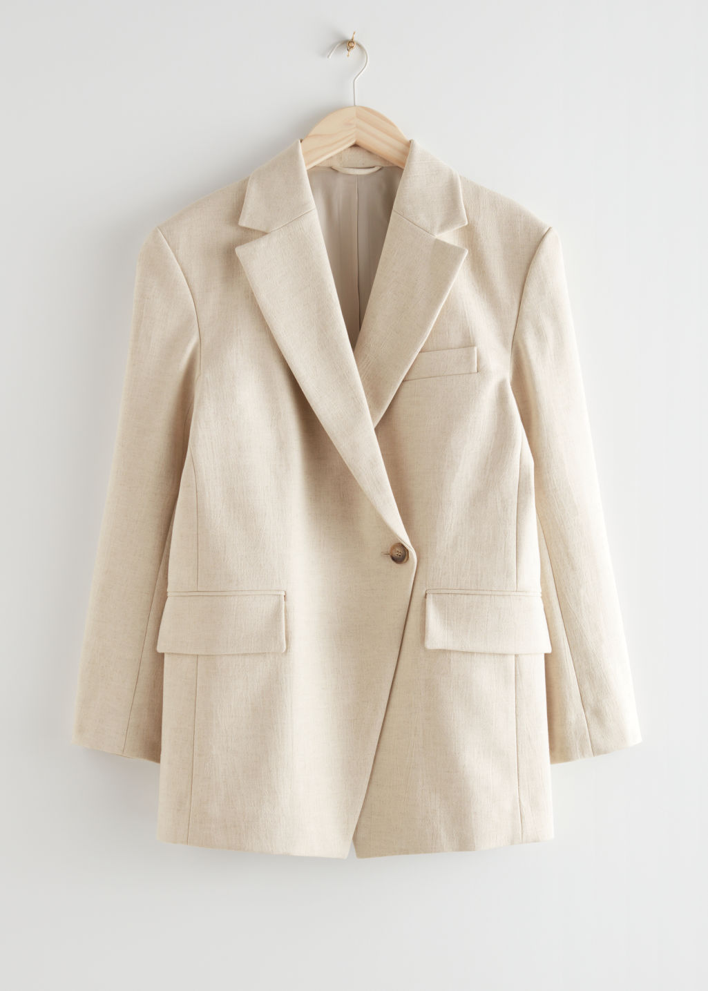 Dropped Shoulder Straight Fit Blazer - Beige - Blazers - & Other Stories - Click Image to Close