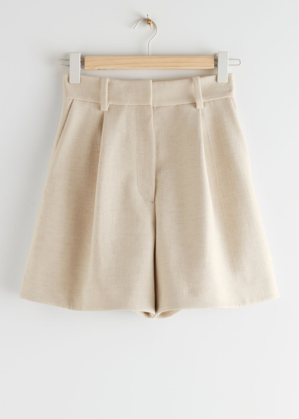 Wide High Waist Shorts - Beige - Shorts - & Other Stories - Click Image to Close