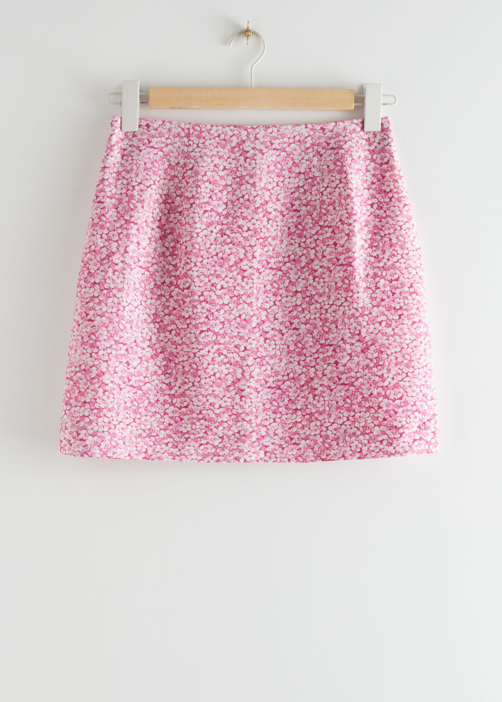 Floral Linen-Blend Mini Skirt - Pink Florals - Mini skirts - & Other Stories - Click Image to Close