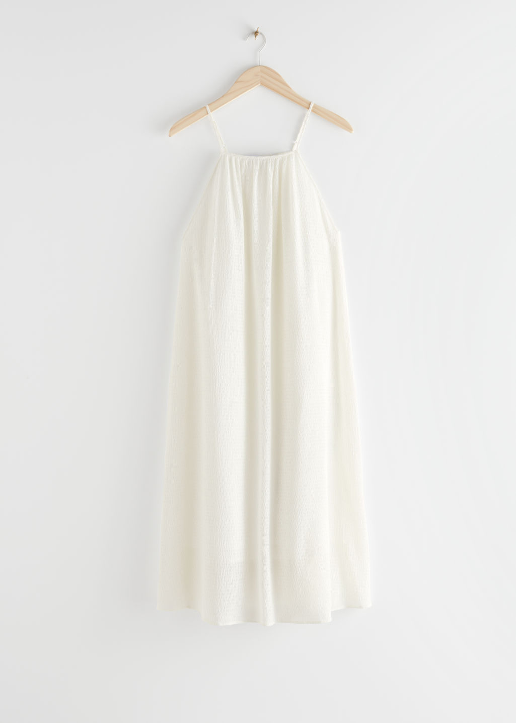 Spaghetti Strap Crepe Midi Dress - White - Midi dresses - & Other Stories