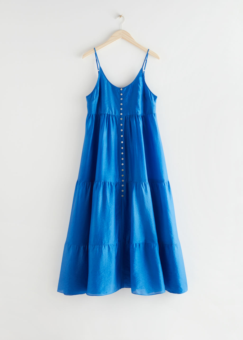Buttoned Maxi Strap Dress - Blue - Maxi dresses - & Other Stories