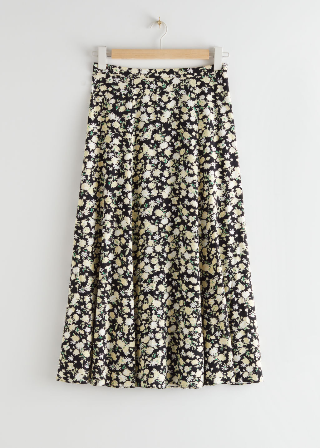 Viscose Midi Skirt - Black Florals - Midi skirts - & Other Stories - Click Image to Close