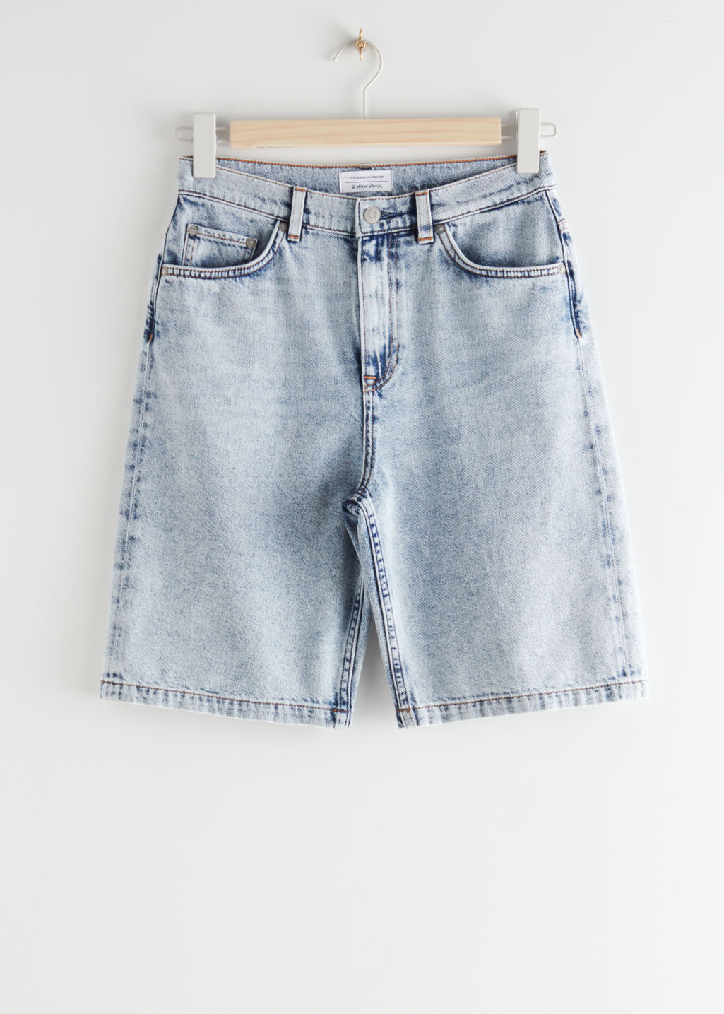 High Waist Jeans Shorts - Light Blue - Shorts - & Other Stories - Click Image to Close