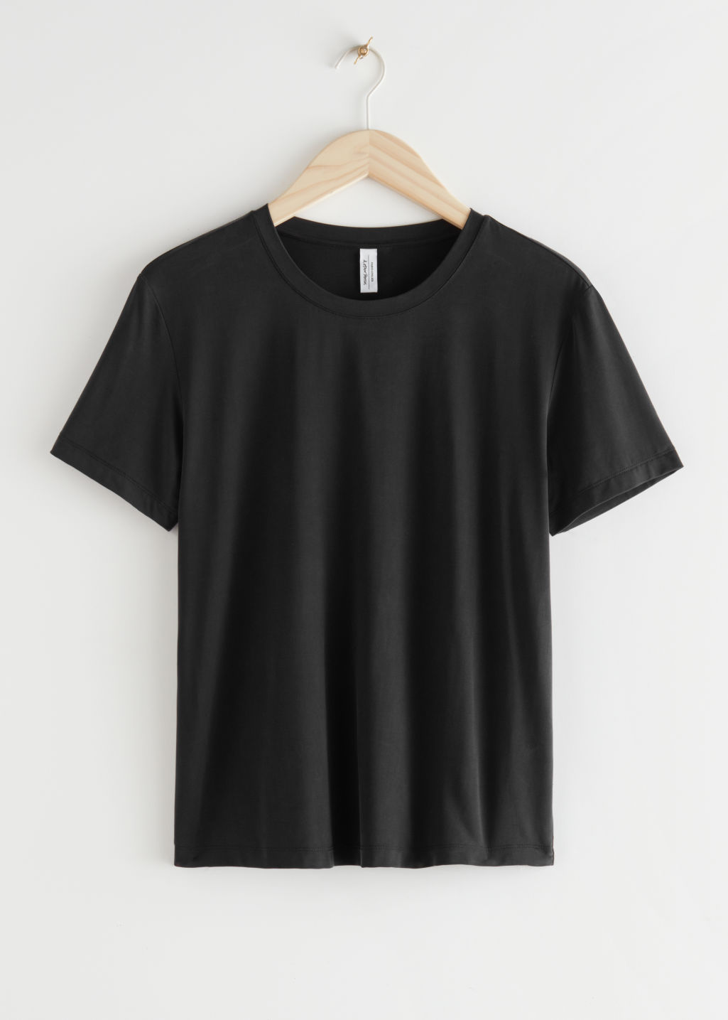 Cupro T-shirt - Black - Tops & T-shirts - & Other Stories