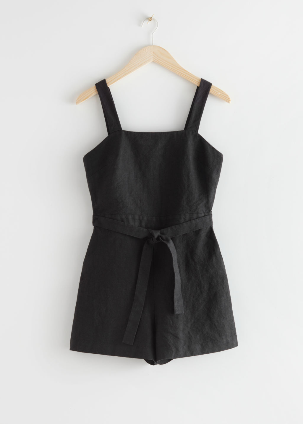 Linen Waistband Romper - Black - Jumpsuits & Playsuits - & Other Stories