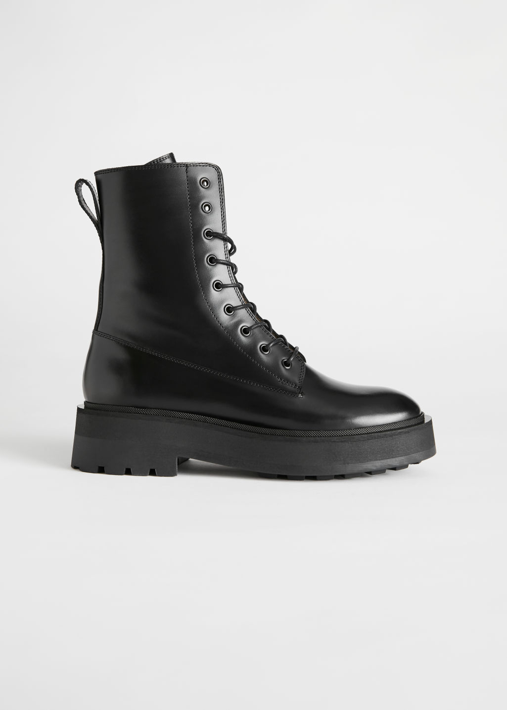 Chunky Platform Leather Boots - Black - Boots - & Other Stories