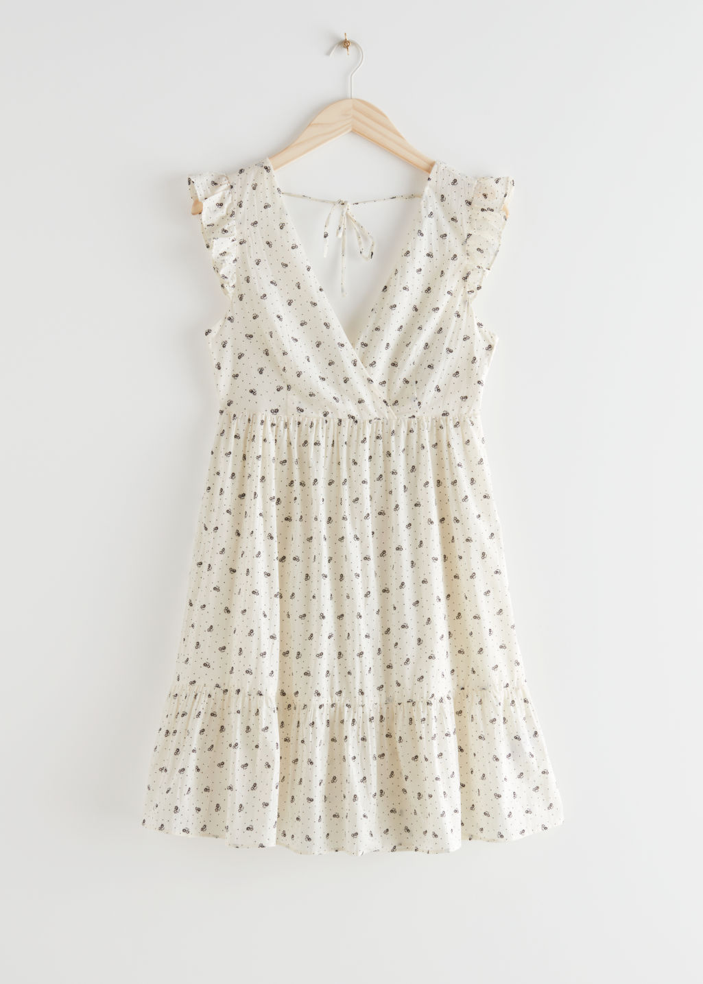 Sleeveless Cotton Mini Dress - White Florals - Mini dresses - & Other Stories