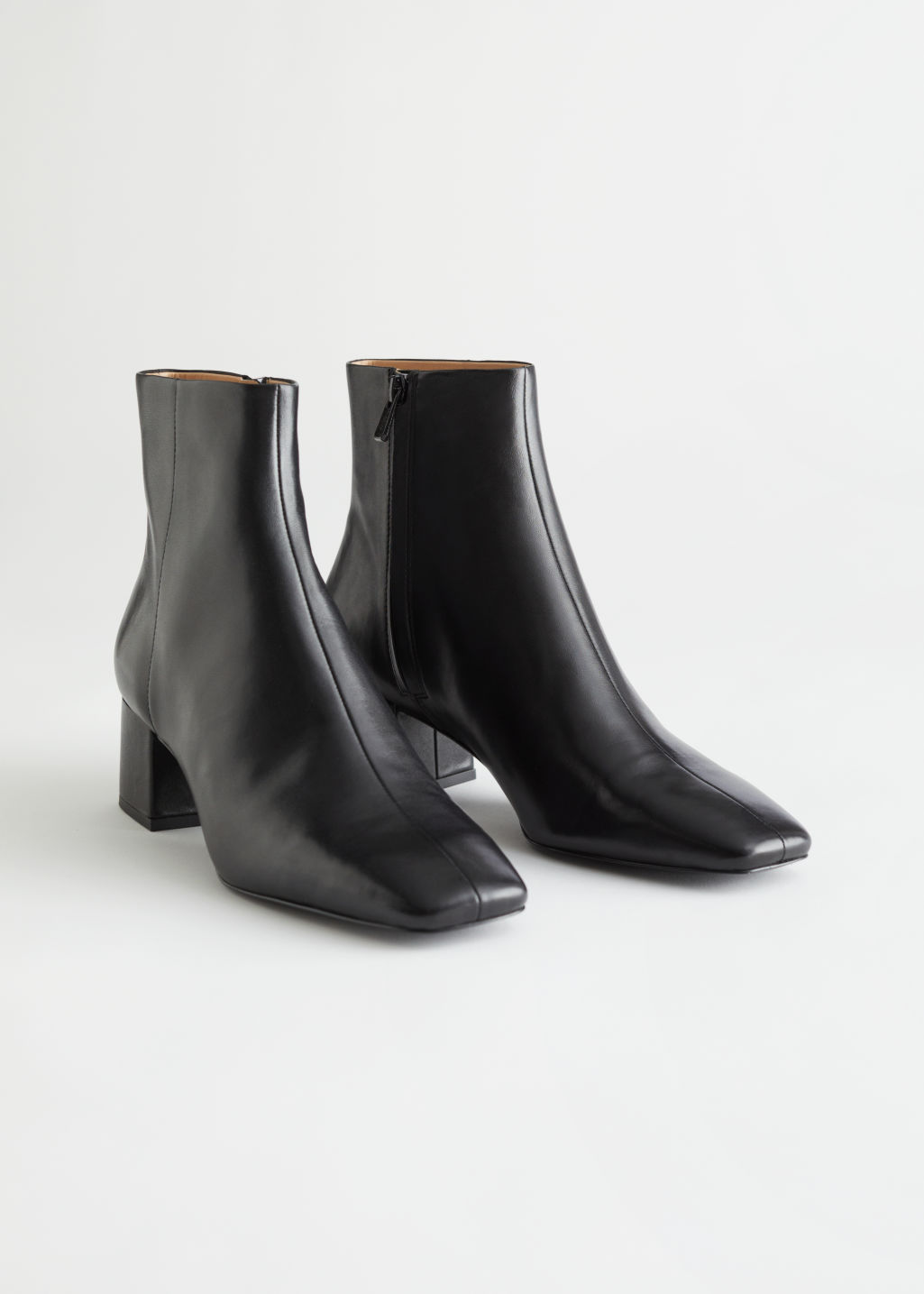 Leather Heeled Ankle Boots - Black - Ankleboots - & Other Stories - Click Image to Close