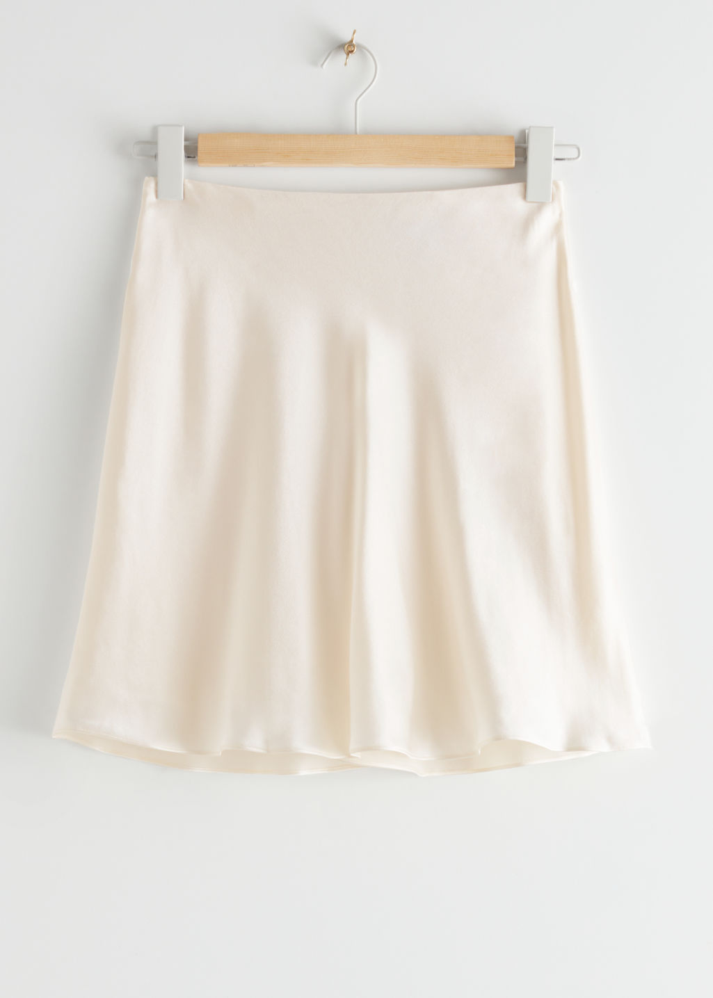 Satin Mini Skirt - White - Mini skirts - & Other Stories - Click Image to Close