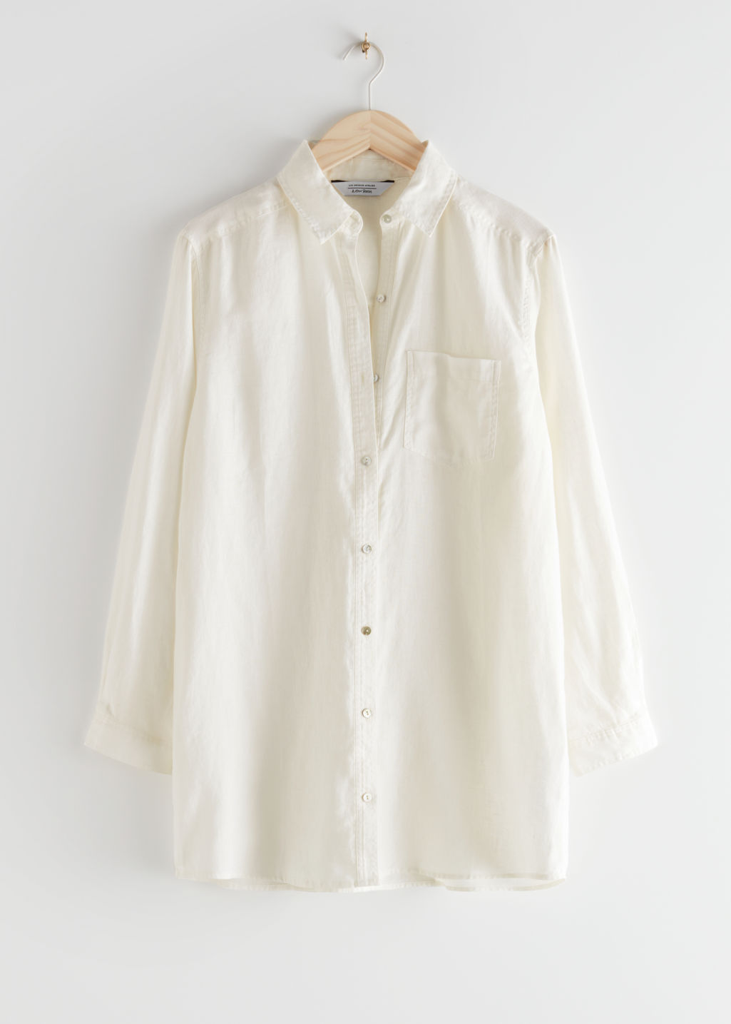 Oversized Linen Shirt - White - Shirts - & Other Stories - Click Image to Close