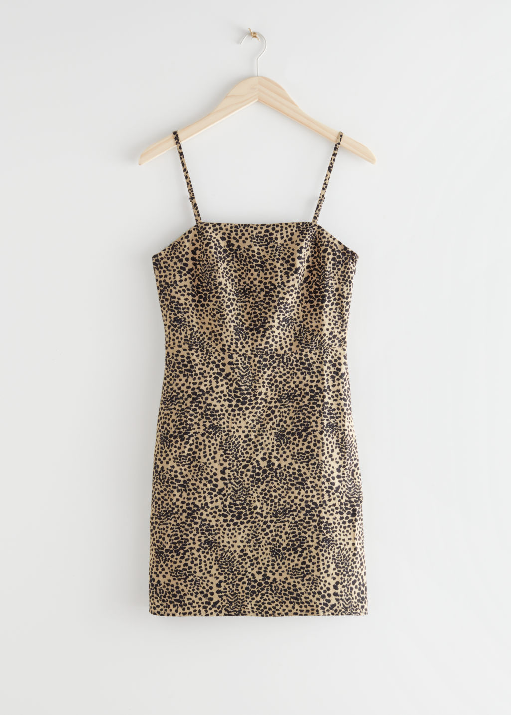 Fitted Linen Blend Mini Dress - Leopard Print - Mini dresses - & Other Stories - Click Image to Close