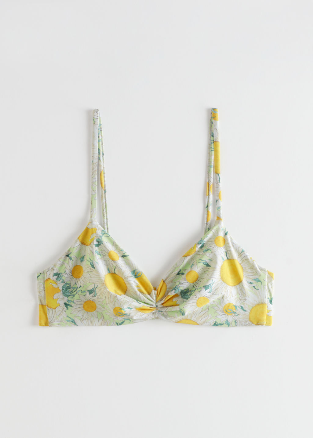 Ruched Floral Print Bikini Top - Yellow Floral - Tops - & Other Stories - Click Image to Close
