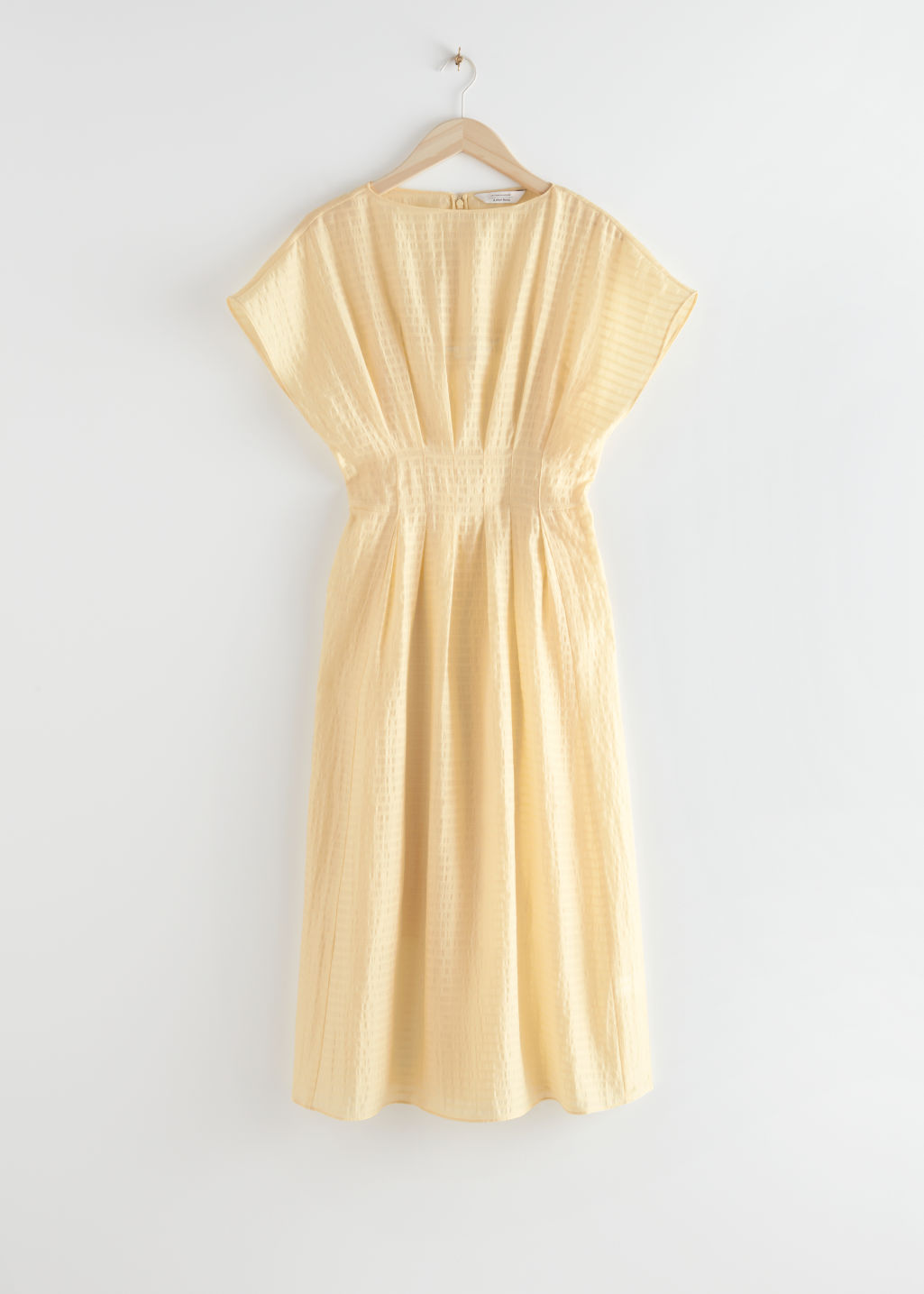 Gathered Waistline Midi Dress - Light Yellow - Midi dresses - & Other Stories