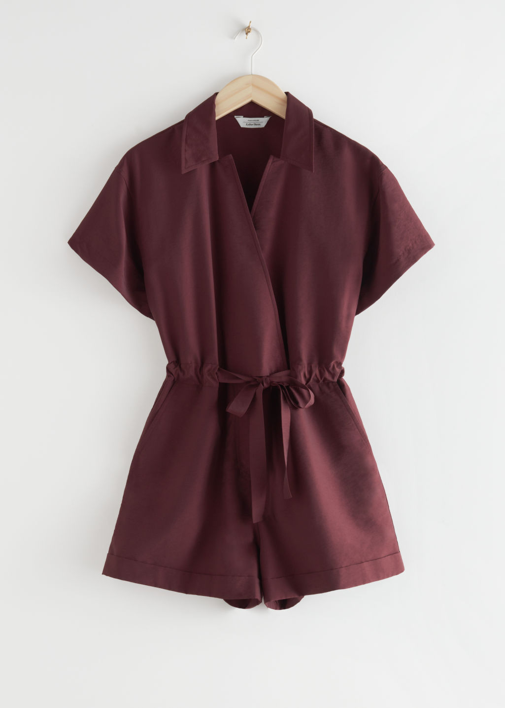 Drawstring Waist Lyocell Jumpsuit - Dark Red - Jumpsuits & Playsuits - & Other Stories