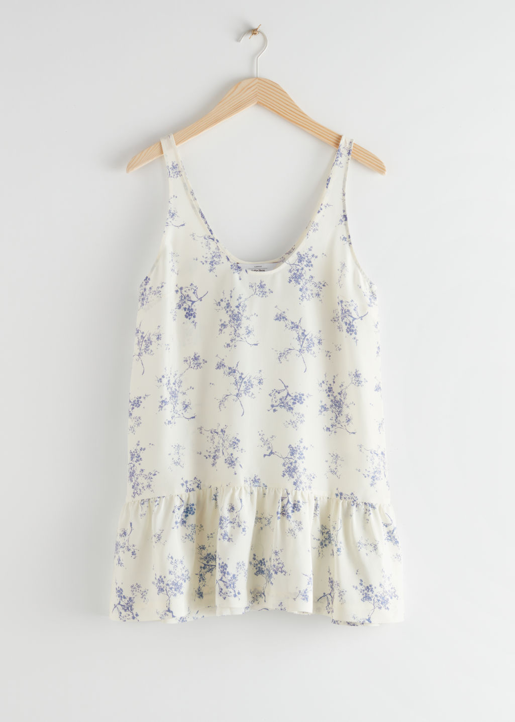 Dropped Waist Silk Top - White Florals - Summer dresses - & Other Stories - Click Image to Close